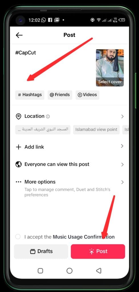 Post your final video on TikTok with one click finally post on tiktok