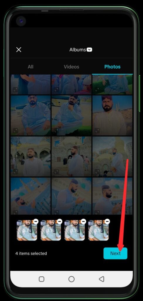 Select an image or video from your gallery image/video selection from gallery