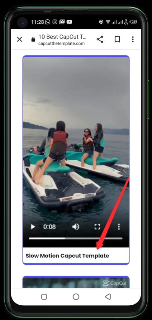 Click to select your favorite CapCut template select the templates
